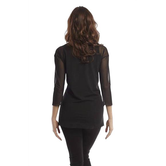 NEW FRENCH KYSS bianca sheer top in black - Picture 2 of 2